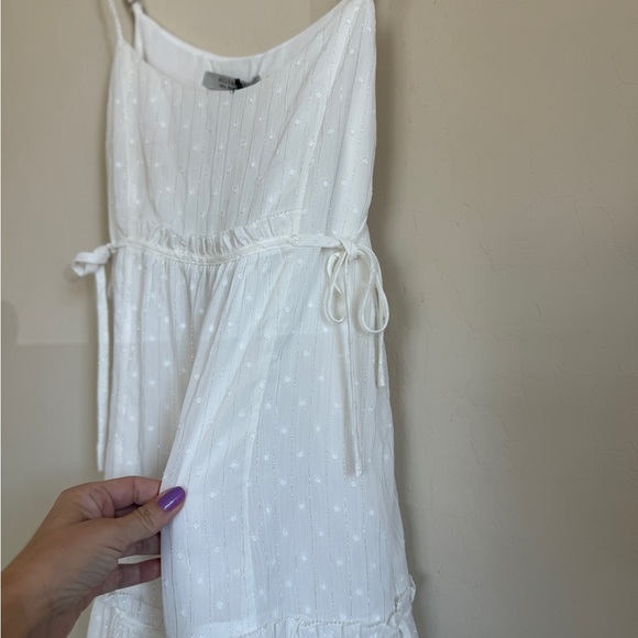 All Saints Tilly Short Dobby Little White Dress Tiered Ruffle Prairie Women’s 2 - Picture 4 of 9